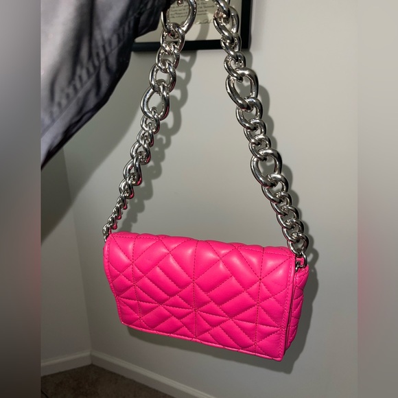 Zara Bags Pink Zara Bag With Sliver Chain Poshmark
